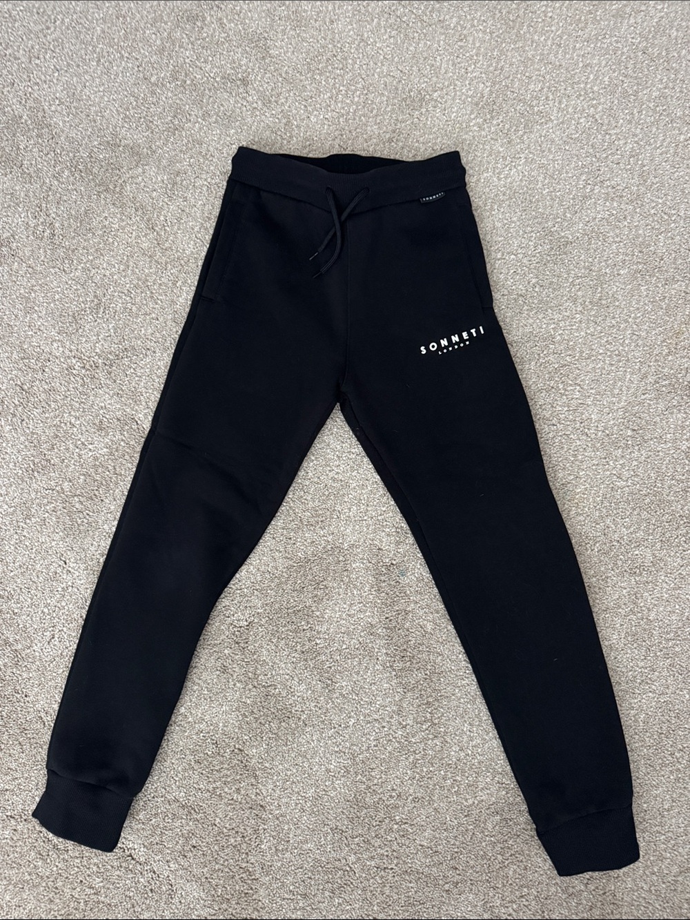 Kids Black Jogger Sweatpants with Drawstring